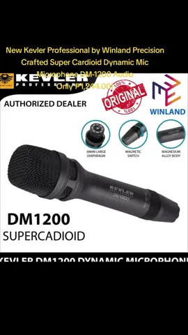 New Kevler Professional by Winland Precision Crafted Super Cardioid Dynamic Mic Microphone DM-1200 Audio Only ₱1,244.00!