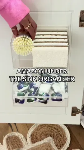 In my “organization finds” list or DM me C841 for 🔗! Check off “clean under the kitchen sink” on your spring cleaning to-do list with these household goodies!!! 🚰🧽🌸 I love how my dishwasher pods are easily at my disposal thanks to the mounted container!!! 🤗 #amazonorganization #amazonhome #amazonkitchen #amazonorganizationhack #amazongadgets #amazonhomefind 