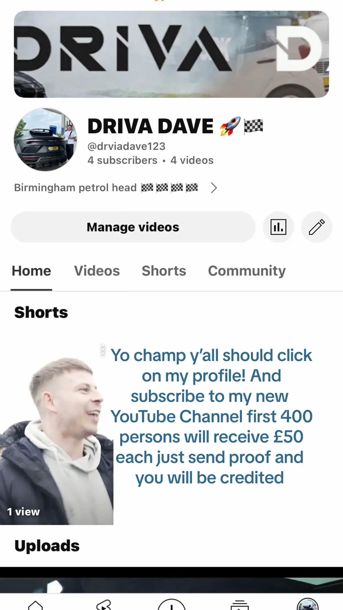 Yo champ y’all should click on my profile! And subscribe to my new YouTube Channel first 400 persons will receive £50 each just send proof and you will be credited  #u #uk #capcut #cars #driftcar 