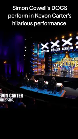Simon Cowell's DOGS perform in Kevon Carter's hilarious performance #fyp #foryou #viral #bgt 