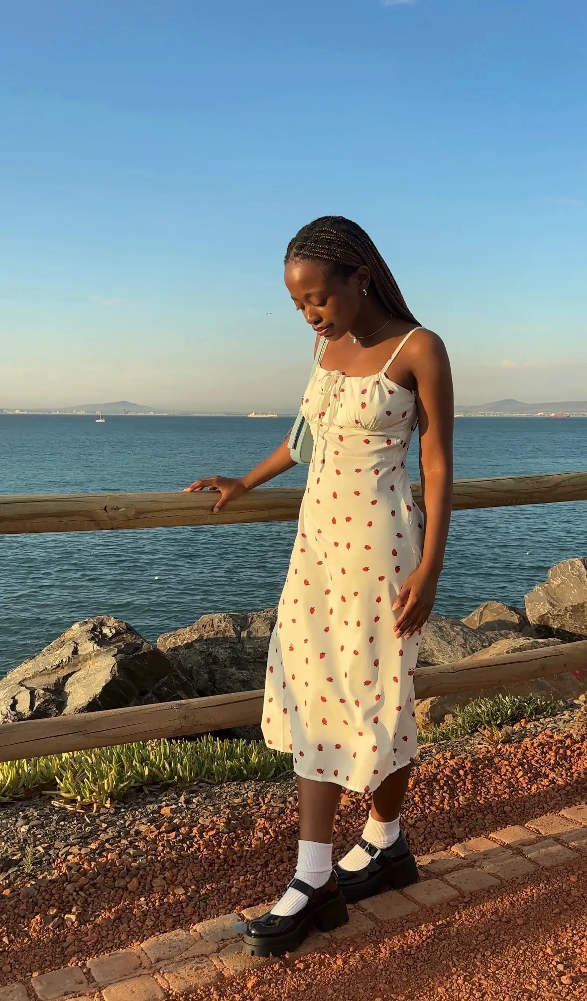 obsessed with this strawberry dress 🥹🤍🍓  #OOTD #realisationpar #strawberrydress 