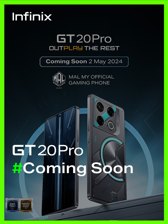 Get set to dominate the gaming universe! 🚀 Brace yourselves for the launch of the Infinix GT 20 Pro, dropping May 2, 2024. Elevate your gameplay to intergalactic levels with unparalleled performance and futuristic design. #InfinixMalaysia #InfinixGT2OPro #OutPlayTheRest #DualChipGamingBeast