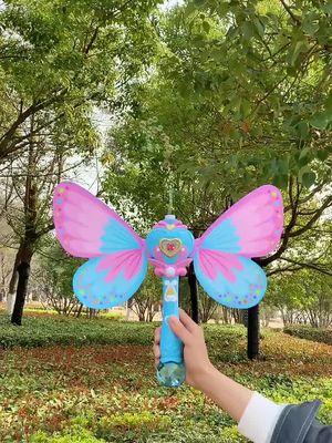 Square net red electric bubble gun girls bubble machine butterfly magic bubble wand toy bubble machi