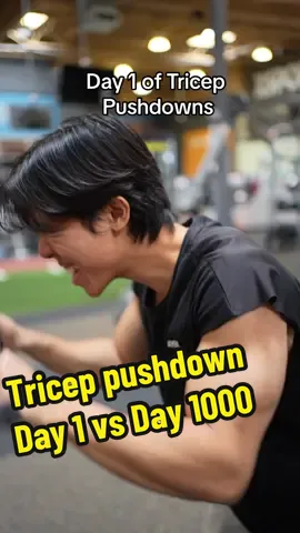 The tricep pushdown is one of the most popular tricep exercises out there. It is also quite a beginner friendly exercise. With that said, the  biggest difference between Day 1 and Day 1000 of doing this exercise the understanding that the less your shoulder moves back ans forth, the more you’ll be able to isolate the triceps and not bring in your traps. #fyp #Fitness #gym #bodybuilding 