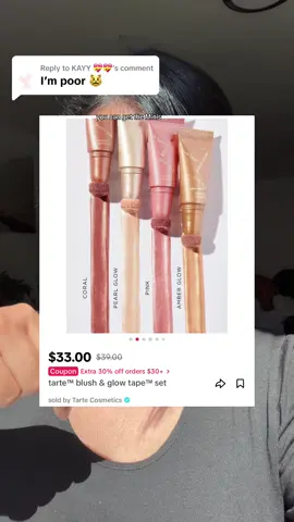 Replying to @KAYY 💝💝 get the minis instead! Easy peecy! #tiktokshop #tiktokmademebuyit #tiktokshopfinds #tiktokshopping #momoftiktok #viral #tarte #tartecosmetics #tarteshapetape #tartebundles #tartedeals #tarteglowtape #tarteblushtape #tartemaracujajuicylip #maracujajuicylip #maracuja 
