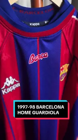 1997-98 BARCELONA HOME SHIRT 🏆 Pep Guardiola 🏆 Pep Guardiola was the midfield maestro of FC Barcelona, epitomizing their possession-based style. Intelligent, precise passing defined his game, orchestrating play with vision and control. As captain, he embodied leadership, guiding Barça to numerous titles, including the coveted Champions League, leaving an indelible mark on the club’s history. This beautiful shirts already on our website & marketplace. Get your favorite team shirt now! 24/7 shipping world wide 📦 #jms #jalurbelakang #guardiola #barcelona #fyp #Soccer #football 