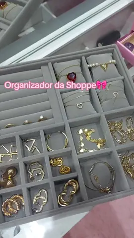 Organizador da Shopee 🎀💖🩷💗💕 #Shopee #comprinhas #comprasnashopee #organizandojoias #joias #penteadeira #portajoia #amocomprinhas #rosa #cute 