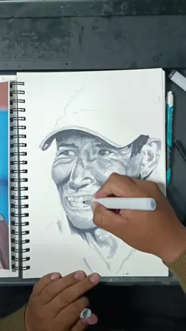 dibujo de rostro andino boliviano hecho con marcadores copic #andino #artbor #marcadorescopic #dibujo #retrato 