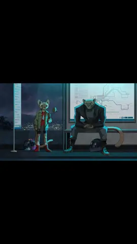 2 Fossas at a bus stop #2danimations #cute #fossa #animals #art #2danimation #cosy #animation #foryoupage 