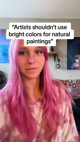 I like my rainbows!!!  #portraitpainting #fantasypainting #rainbow #rainbowart #rainbowpainting #brightcolors #pinkhair #magicalplaces 