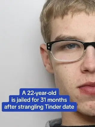 A Tinder match from hell who imprisoned a woman in her flat for two hours and strangled her on their first date has been jailed. Jordan Brooker, 22, cried in court as he was jailed for 31 months over the offences against Isabelle Worthmills, who he’d been messaging for months before he turned up at her address. The victim was only saved after a neighbour heard her banging on the walls and begging to be let out, a court heard. George Joseph, prosecuting, said: 'The complainant and the defendant knew each other from having met on the dating app Tinder. 'They messaged for a considerable amount of time but the defendant had never met the complainant.' #arrested #court #tinder #date #prison #22 #sentenced #victim #firstdate #uk #uknews 