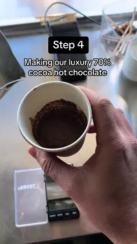 The final step to making our luxury 70% cocoa hot chocolate ☕️🍫 Just add the frothy milk hot milk! 🥛   #luxury #stepbystep #novacoffee #howto #coffeetruck #SmallBusiness #hotchocolate 