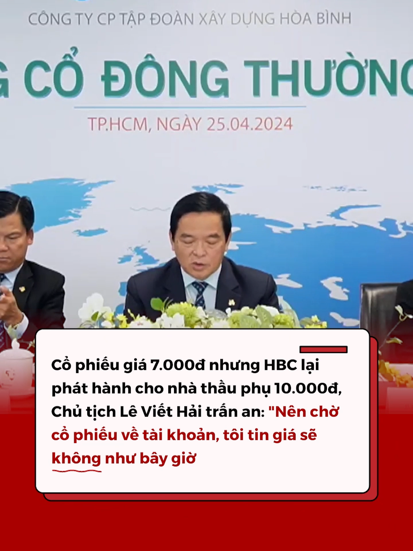 Tại ĐHCĐ 2024 của CTCP Tập đoàn Xây dựng Hòa Bình, một cổ đông đã đặt ra câu hỏi: 