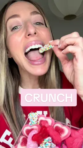 I live for the snap crackle crunch 🌈🍭🐻 Link in bio to find her under classics - My Pink Moment 💖💓🌸💝🌷💘 YUM! #rubybond #takeabitewithme #tastetest #candy #candytok #candytiktok #sweets #rainbowsprinklecrunchbears 