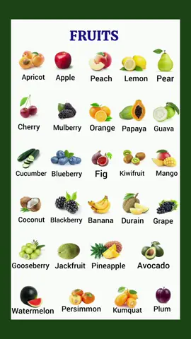 Fruits Vocabulary /Daily Vocabulary #dailyvocabulary #foryourpage #englishlearning #viral_video #viral #fyp #foryou 