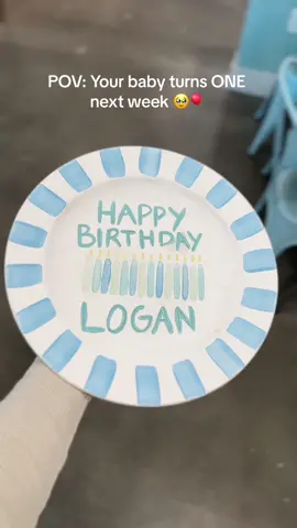 Can’t believe I just made a birthday plate for my soon to be ONE YEAR OLD. Time goes by too fast. 🥹🫶 #birthdayplate #birthdaytraditions #firstbirthday 