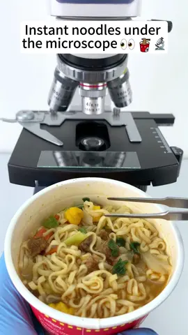 instant noodles look cool at 400x magnification!#microscope 