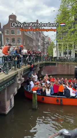 Only in Amsterdam. #kingsday #koningsdag #amsterdam #foryou #fyp #viral #netherlands #dutch 