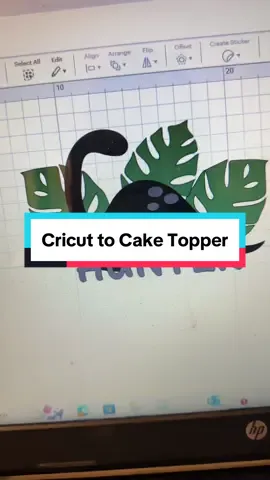 From Cricut design to actual cake topper. I surprise myself sometimes ☺️ #cakedecorations #dinosaurcake #cricutprojects #cricut #caketok #debbiebakes #prettycakes 