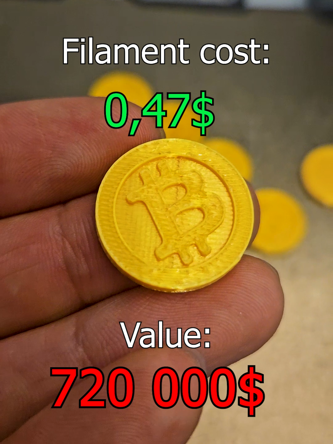 3D printed Bitcoin 3D model / STL File used in this video found here: https://www.printables.com/model/339943-bitcoin-shopping-cart-coin The filament used for this print is PLA Gold My 3D prints are made with Bambu Lab A1 mini. My TikTok Channel: https://www.tiktok.com/@gcodelab My Instagram Channel: https://www.instagram.com/gcodelabofficial #3dprinting #3dprint #3dprinted #3d #bambulab #bambulabs #bitcoin #bitcoinmining