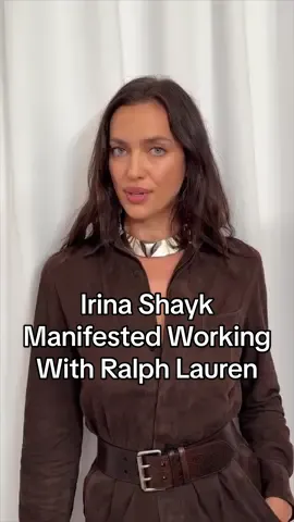 And that’s on manifesting. Just ahead of walking the fall 2024 #RalphLauren show, #IrinaShayk shared the sweet story of her first memory of the designer.
