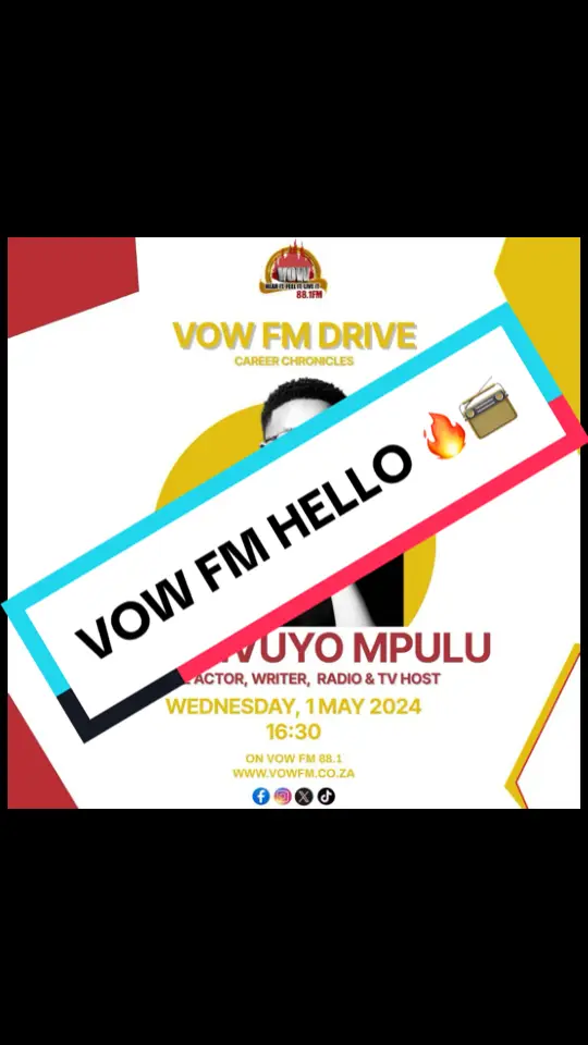 Tomorrow, 01 May 2024 📻🔥  Please, feel free to surf the @vowfm airwaves tomorrow on workers' day…..I'll be live on #VOWFMDrive talking all things voiceovers, my personal life, and worldwide career opportunities 🤓 We have a date at 16:30 on 88.3 🫡🔥  #vowfm #vowfmdrive #sinethevoiceartist #sinevotips #voiceoverartist #voiceactor 