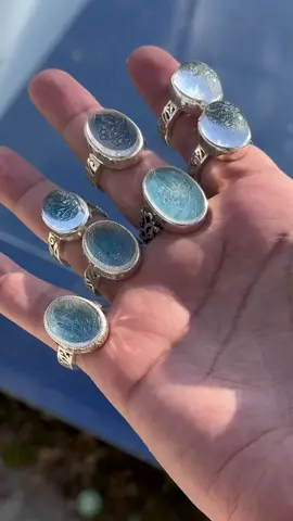 Dur najaf and Firouzeh rings. Message to purchase. #shiarings #jewellery #ring #islamicring #islamicfashion #shia #gemstones #firouzehrings #islam #beheshtrings 