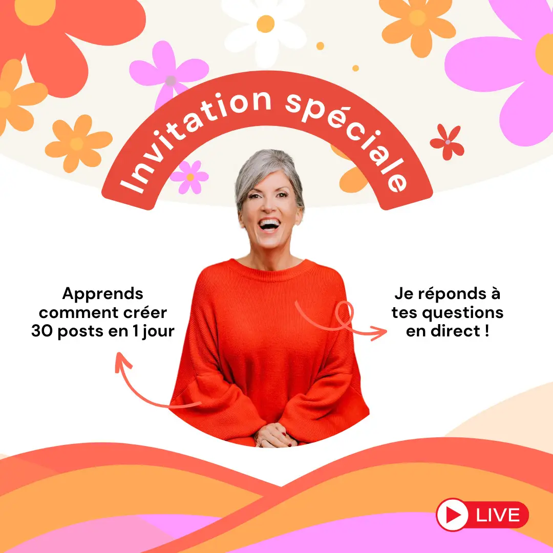 ✨Super nouvelle ! Rejoins-moi en LIVE ce mercredi 1er mai à 10h30 AM EDT. Je vais te partager comment je crée 30 posts en un seul jour ! Clique sur le lien pour nous rejoindre et prépare-toi à t'amuser : https://www.karinechampagne.ca/webinar-room-e6a3e1cf-667f-4ba6-93ba-b6671347e3e5 Peu importe ton niveau, ce live va te propulser avec des conseils géniaux pour décupler ta créativité et ta visibilité. Alors, rassemble tes questions, choisis ton meilleur café, et viens vivre un moment hyper inspirant avec nous! Très hâte de te voir ! Karine