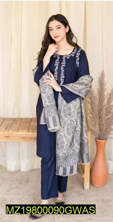•  Fabric: Lawn •  Pattern: Plain •  Shirt Front - Pattern: Plain •  Neckline: Embroidered •  Shirt Back: Plain •  Trouser - Pattern: Plain •  Dupatta - Fabric: Lawn •  Dupatta - Pattern: Digital Print •  Number Of Pieces: 3 Pcs •  Package Includes: 1 x Shirt, 1 x Trouser, 1 x Dupatta •  Shirt Cutting: 2.5 Gazz •  Trouser Cutting: 2.5 Gazz •  Dupatta Cutting: 2.5 Gazz •  Note: There might be an error of 1-3 cm due to manual measurement, and slight color differences may occur as a result of varying lighting and monitor effects. •  Price.5000 No.03194440122 #Wardrobe #Style #buy #Trendy #Fashion 