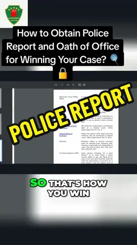 How to Obtain Police Report and Oath of Office for Winning Your Case? 🔍🔒 Learn how to make FOIA request to win your case with evidence of arrest without warrant with you arrest report? ConscienceCollege.org enrollment ends soon.