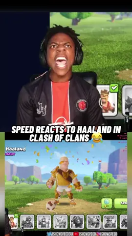 Speed reacts to Haaland in Clash of Clans 😂 #ishowspeed #clashofclans #haaland 