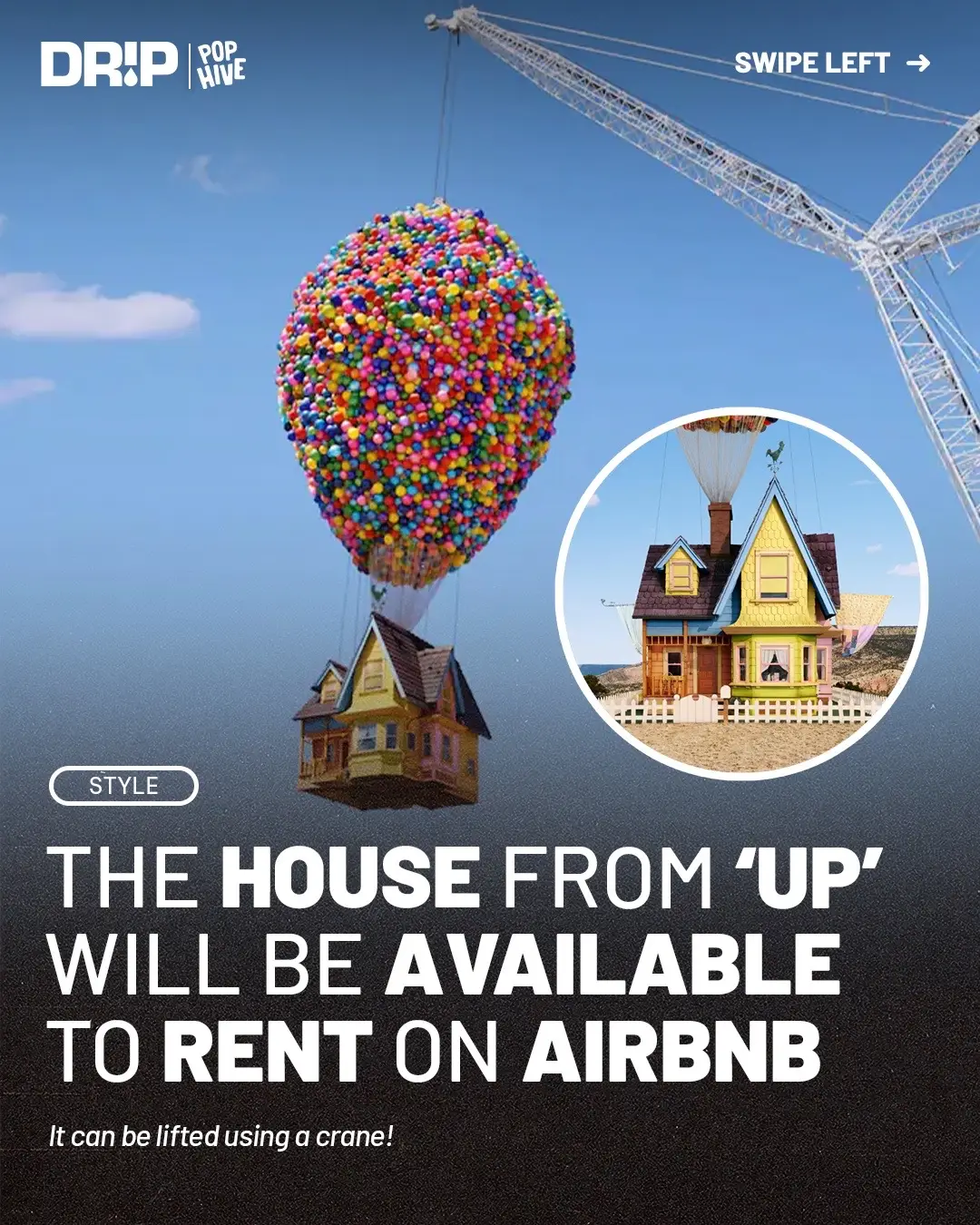 Airbnb has replicated thr house from ‘UP’, which can be lifted into the air with a crane 🎈 #up #upmovie #airbnb #interiordesign #airbnbfinds #pixar #housegoals #hypebeast 