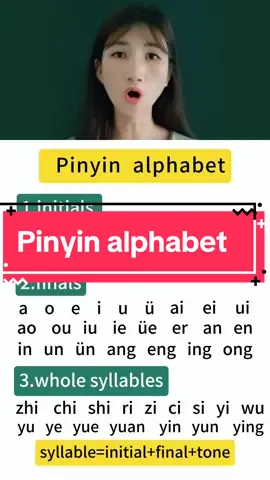 Complete Pinyin alphabet,the most important step in learning Chinese,listen more and watch more#spokenchinese #student #university #learnchinese #chineseteacher #chineseteaching #teachingontiktok #chinese #mandarin #mandarinteacher #learnchineseonline #foryou #chinesebeginner #college #fyp #chinesegirls 