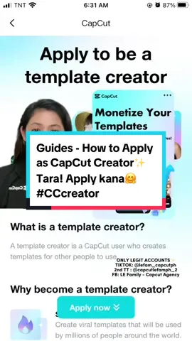 We are looking for CapCut Creators✨ Let's Edit and Earn! Check this video on how to Apply as CapCut Creator✨   #capcutrecruitmentproject #videoeditorph #edit #legit #fyp #foryou #viral #trending #capcuttemplatecreator #templatecreator #capcutph #cccreator #extraincome #CapCut #longervideos 