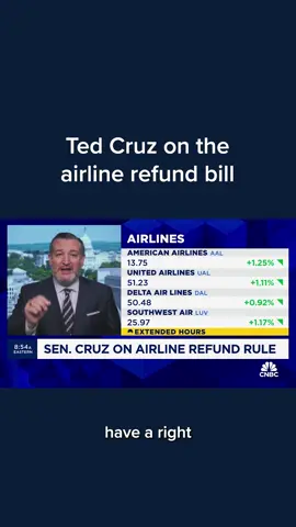 “That’s frankly a dumb idea,” Sen. Ted Cruz says after the Biden administration announced new rules to require airlines to be more transparent about extra fees and to issue cash refunds automatically in certain cases. “Most consumers, if a flight is canceled, don't want an immediate refund. They want to book a new flight,” Cruz says. Find more details at the link in bio.#linkinbio #cnbc 