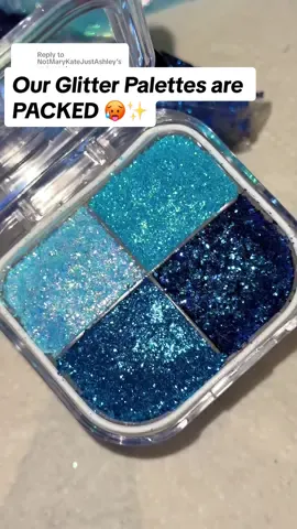 Replying to @NotMaryKateJustAshley when they ask what we’re packing ✨🤭 #glitter #glittergel #glittermakeup #glittereyeshadow #bodyglitter #slayfire #slayfirecosmetics #glitterpalette 