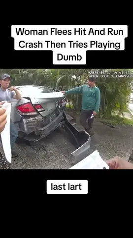 Woman Flees Hit And Run Crash Then Tries Playing Dumb#crime #racistcops #suspect #fyppppppppppppppppppppppp #cops #badcops #racistcop 