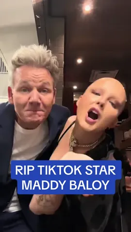 TikTok star Maddy Baloy has passed away at age 26. She used social media to share her journey with terminal cancer with the world, including completing items on her bucket list like meeting @Gordon Ramsay. RIP. ❤️ 🎥 @madison  #cancer #cancersucks #coloncancer #rip #influencer 