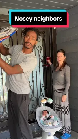 We have a new addition to our nosey neighbor crew 😂  Thanks @4moms for helping baby stay comfortable when watching the drama 🫖  #nosey #noseyneighbor #noseyneighbors #drama #familyonthemap #family #funny 