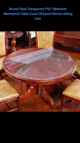 #Round Table Transparent PVC Tablecloth Waterproof Table Cover Oil-proof Kitchen Dining Use!