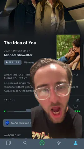 Cannot with all these sexy movies. #fyp #filmtok #letterboxd #theideaofyou #annehathaway #nicholasgalitzine #moviereview #film 