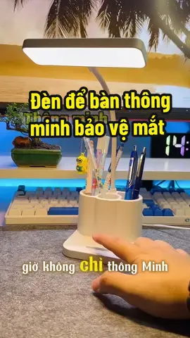 1 con đèn để bàn thông minh, 3 chế độ đèn, bảo vệ mắt, đa năng đựng bút, kê điện thoại #tranminhdaily #denhocdeban #dendeban #review #giadungthongminh #muataitiktok 