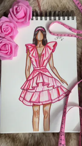 Cute pinky dress 💖#تصميم_الازياء 