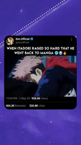 When itadori raged so hard that he went back to manga 🥶🔥 | #anime #jujutsukaisen #animecoldmoments #coldestmoments #anime #itadori #animemoments 