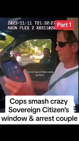 Cops smash crazy Sovereign Citizen’s window & arrest couple #cops #copsoftiktok #police #policeoftiktok #lawenforcement #trafficstop #arrested #jail #jailtiktok #flypシ #usa🇺🇸 