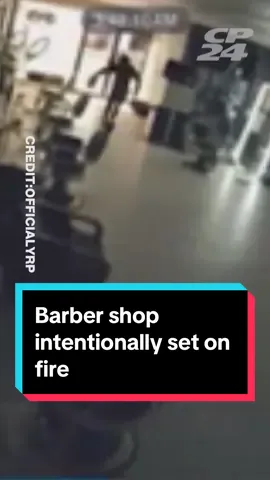 Barber shop intentionally set on fire Video shared by York Region shows an arson suspect intentionally dousing a barber shop and lighting it on fire. For more, go to CP24.com 
