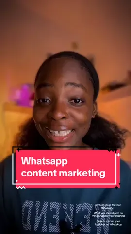 When it comes to putting out content that would bring in results for your business on WhatsApp, it is so important you treat your WhatsApp like you are managing a community of people. You treat it like a community and not just like an online store🧏🏾‍♀️👏🏾 Here is an engaging and effective way you can post a day’s content on WhatsApp in such a way that it would bring you great results instead of just posting up 30 slides of your product pictures 🧏🏾‍♀️🚀!  Try it out and let me see how it goes! I hope you found this helpful See you on the next one🥳💜 #whatsappmarketing #whatsappbusiness #whatsapptips #whatsappforbusiness #businesswhatsapp #contentmarketing #contentmarketingtips #contentmarketingstrategy #contentexamples #smallbusinesstiktok #smallbusinesstips_ #smallbuisness #SmallBusiness #socialmedstrategy #socialmediatips #socialmediamarketing #socialmediamarketingtips #contentforbusiness #smallbusinesses 