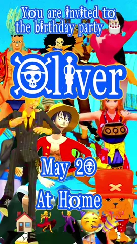 One Piece birthday party invitation for Oliver #onepiece #birthdayparty #onepiecefan #birrhday #invitation #party 