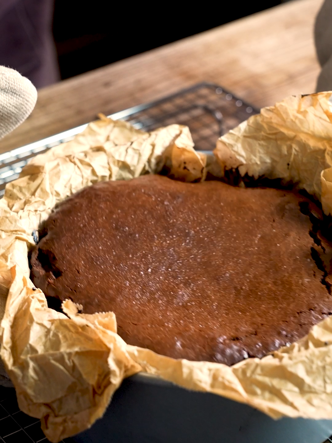 Chocolate Basque Cheesecake Burnt チョコレートバスチー #ASMR #tiktokfood #cooking #cheesecake