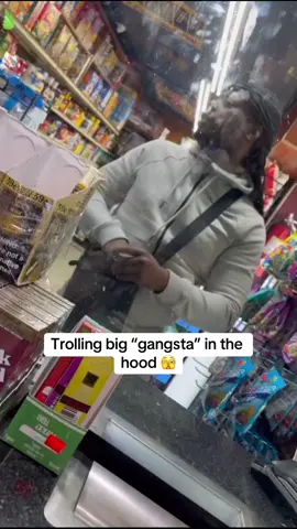 Trolling big “gangsta” in the hood  #fyp #foryou #vibes #work #prank #fypツ #funnyvideos #foryoupage #fypage #troll #acting #hood #hoodstore #viral 